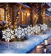 Brightown Snowflake Lights Outdoor, 10 Large Snowflake Christmas Pathway Lights, Christmas Decora...