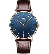 L LAVAREDO Watch for Men, Extremely Thin Mens Watches Minimalist Analog Men's Leather Wrist Watch...