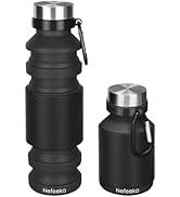 Nefeeko Collapsible Water Bottle, Reuseable BPA Free Silicone Foldable Water Bottles for Travel G...