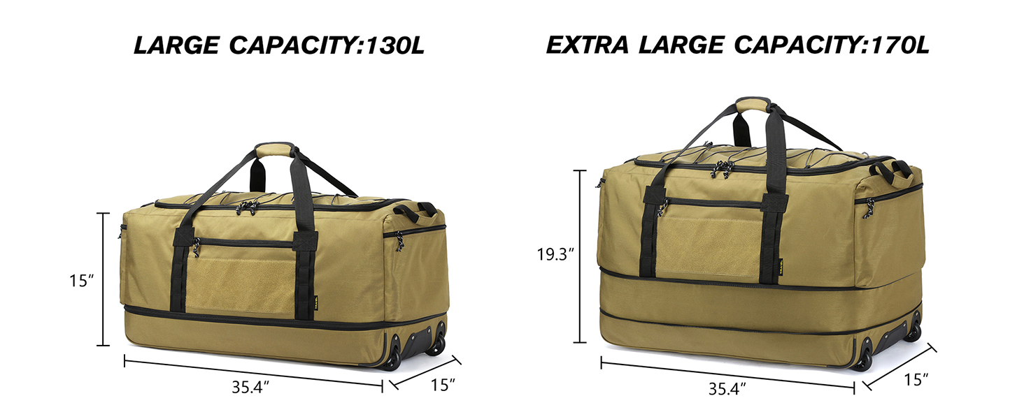 large duffle bag with wheel