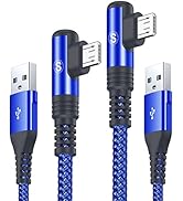 sweguard Micro USB Cable Right Angle [2-Pack, 6.6FT+6.6FT] Android Charger Cable, Nylon Braided M...