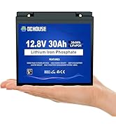 DC HOUSE 12V 30Ah Mini LiFePO4 Lithium Battery, BCI Group U1 with 30A BMS, Low Temp Cut-Off, 4000...