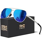 LUENX Aviator Sunglasses for Men Women Polarized New Shades Large Metal Frame - UV 400 Protection
