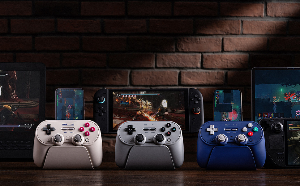 8BitDo Pro 3 Bluetooth Controller for Switch/Switch2,Windows,Apple,SteamOS,Android, TMR Joysticks