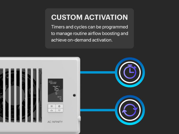 Register Booster Fan Improves Heating Cooling 10-Speed Control Bluetooth App Control