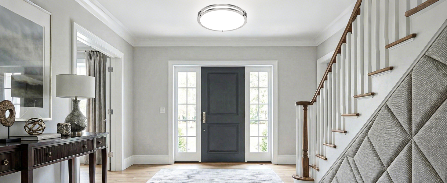 10inch Brushed Nickel Ceiling Light for Entryway