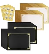 SUNEE 75pcs Certificate Kit, Includes 25pcs Black Certificate Holders &amp; 25pcs Letter Size Certifi...