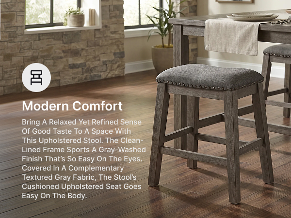 Casual dining setting featuring comfortable padded seating with an integrated 8.25-inch footrest