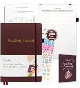 Decorably 75 Book Reviews Purple Gold Foiled Reading Journal with Stickers, 90 Sheets 6x8.5in Rea...
