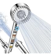 Ion Drops Filtered Shower Head with Handheld, High Pressure 4 Spray Mode Showerhead with Filters ...