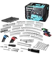 DURATECH 497-Piece Mechanics Tool Set, Include SAE/Metric Sockets, 90-Tooth Ratchet and Wrench Se...