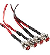 Keenso 4Pcs 12 Volt LED Indicator Light, LED Dash Lights Car Van Boat Indicator Light Lamp Pilot ...