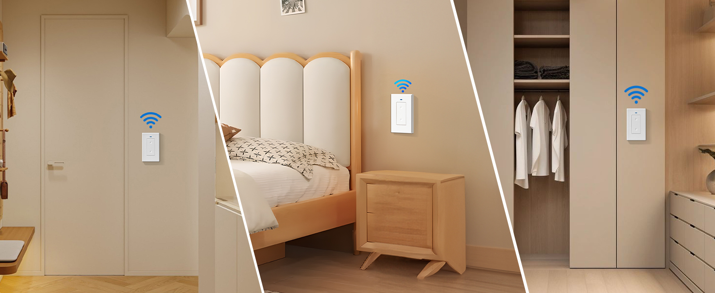 WILAWELS Wireless Wall Mounted Light Switch