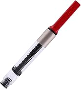 Red Universal Fountain Pen Ink Converter, Piston Filling System with Durable Plastic Design for S...