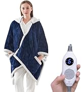 Westinghouse Wearable Heated Throw Blanket, Electric Heated Wrap Poncho Shawl with Pockets, 6 Hea...
