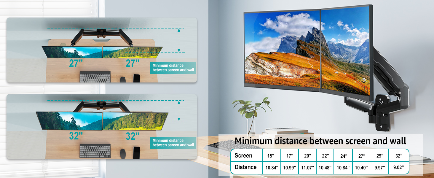 dual monitor wall mount