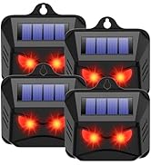 4 Pack Solar Nocturnal Animal Repeller Outdoor, Predator Eyes Coyote Deterrent for Skunk Deer Fox...