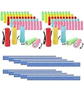 Hilngav 100 Pack 9-LED Mini Flashlight Bulk, Small Multicolor Flashlights with Lanyard, 300 AAA B...