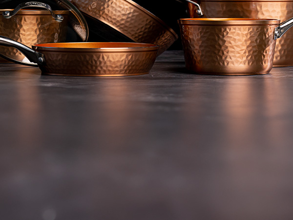 Hammered Non Stick Frying Pans Nonstick Frying Pan with Lid, Nonstick Pan Ceramic Pan Copper