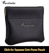 Travelambo Leather Squeeze Coin Purse Pouch Change Holder