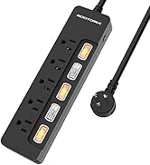 ROOTOMA Power Strip Surge Protector with Individual Switches,ETL Certified,6-Foot 14AWG Long Exte...