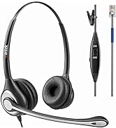 Wantek Phone Headset with Microphone Noise Cancelling, RJ9 Telephone Headsets Compatible with Cis...