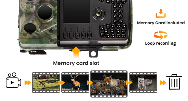 trail camera with 32GB SD card Multifunctional hunting camera time-lapse shooting