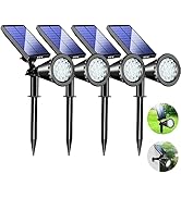 KEV Solar Spot Lights Outdoor,18 LEDs Solar Flood Lights with 2 Modes &amp;Adjustable &amp;IPX65 Waterpro...