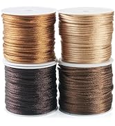 Craftdady 4 Rolls Nylon String for Bracelets Making 1.5mm Nylon Satin Rattail Cord Beading String...