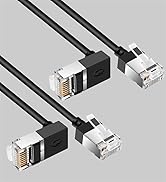 Series of technical images showing black and white ethernet or network cables with RJ45 connectors and various connection points, demonstrating cable connectivity features.