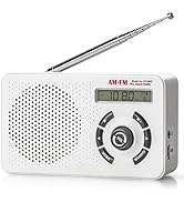 Tendak Portable Radio AM FM SW, Small Radio with Digital Tuning LCD Display, Sleep Timer and Alar...