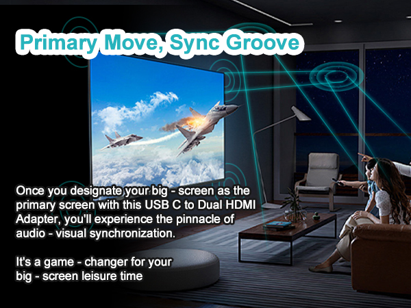 USB C to Dual HDMI Adapter
