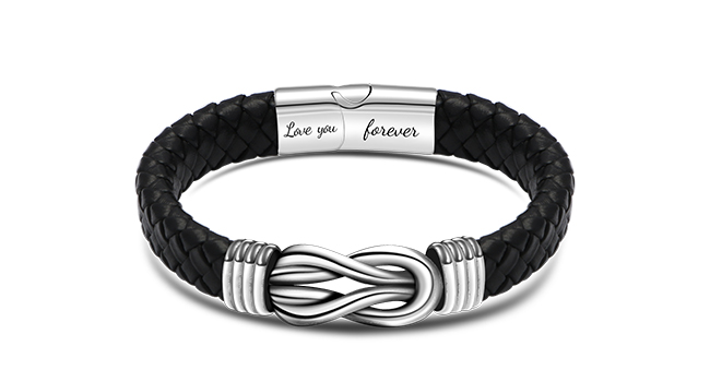 black leather bracelet