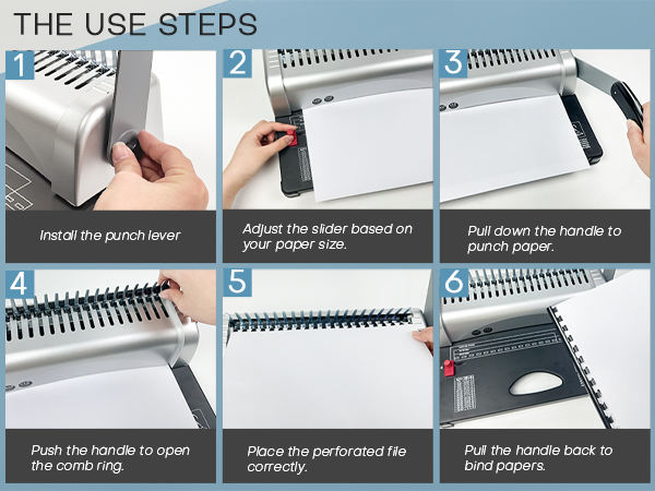 MYFULLY Comb Binding Machine, 21-Holes, 450 Sheets