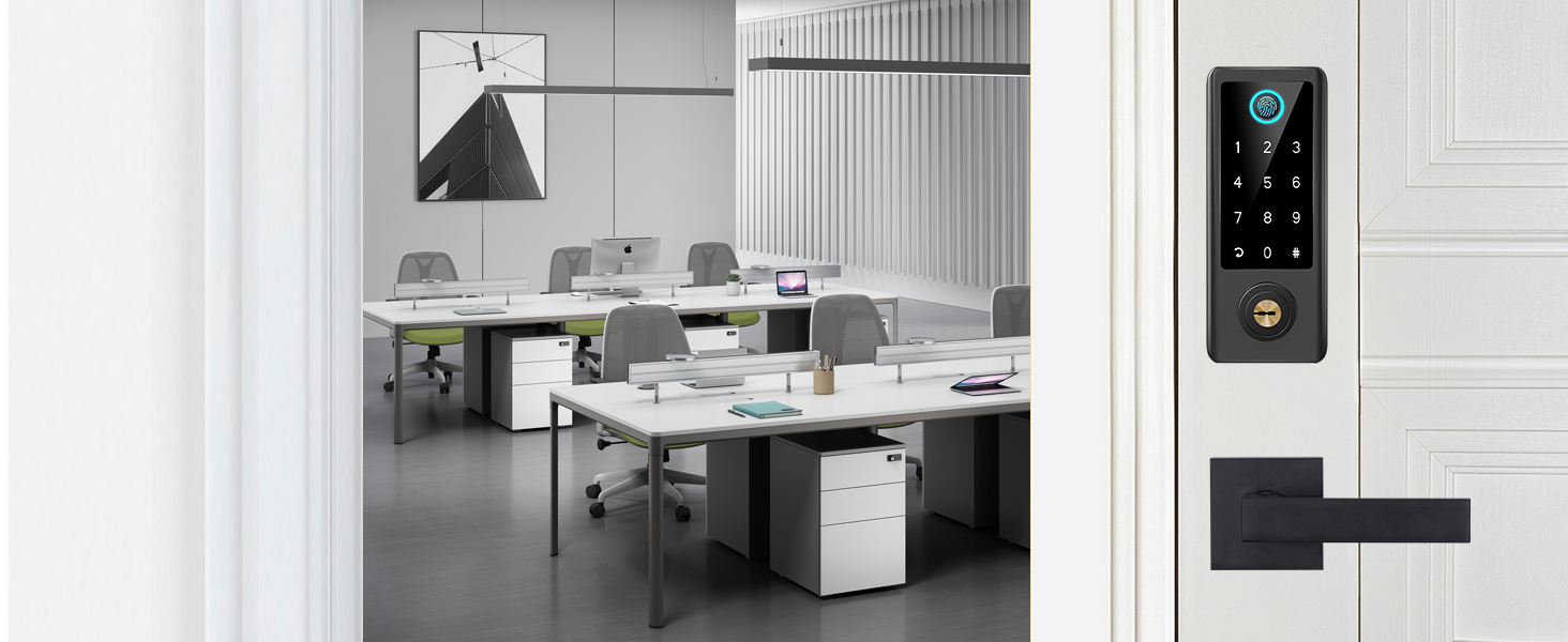 keypad door lock with handle