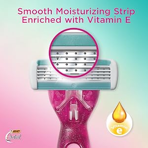 BIC Soleil Bella Click Women's 4-Blade Disposable Razor Soothing Moisture Strip