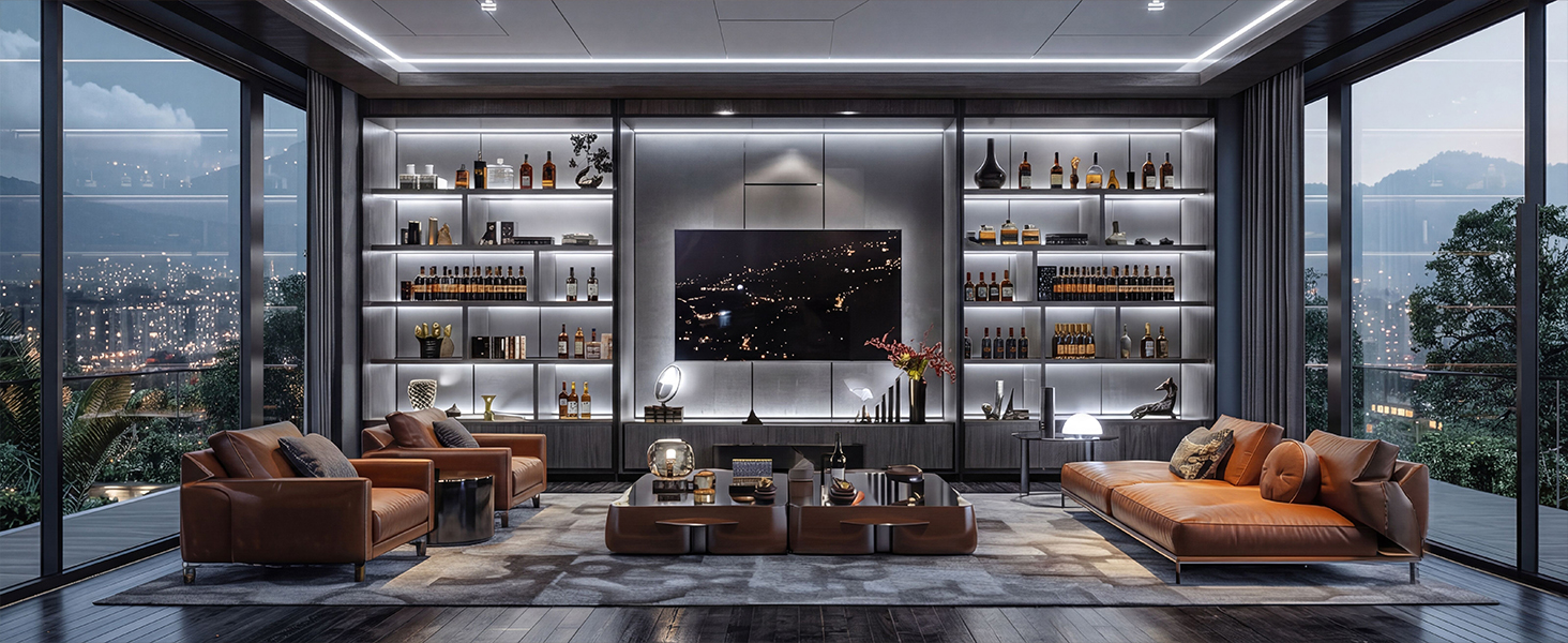 UVTaoYuan Strip Light is used for living room TV background and TV cabinet decoration