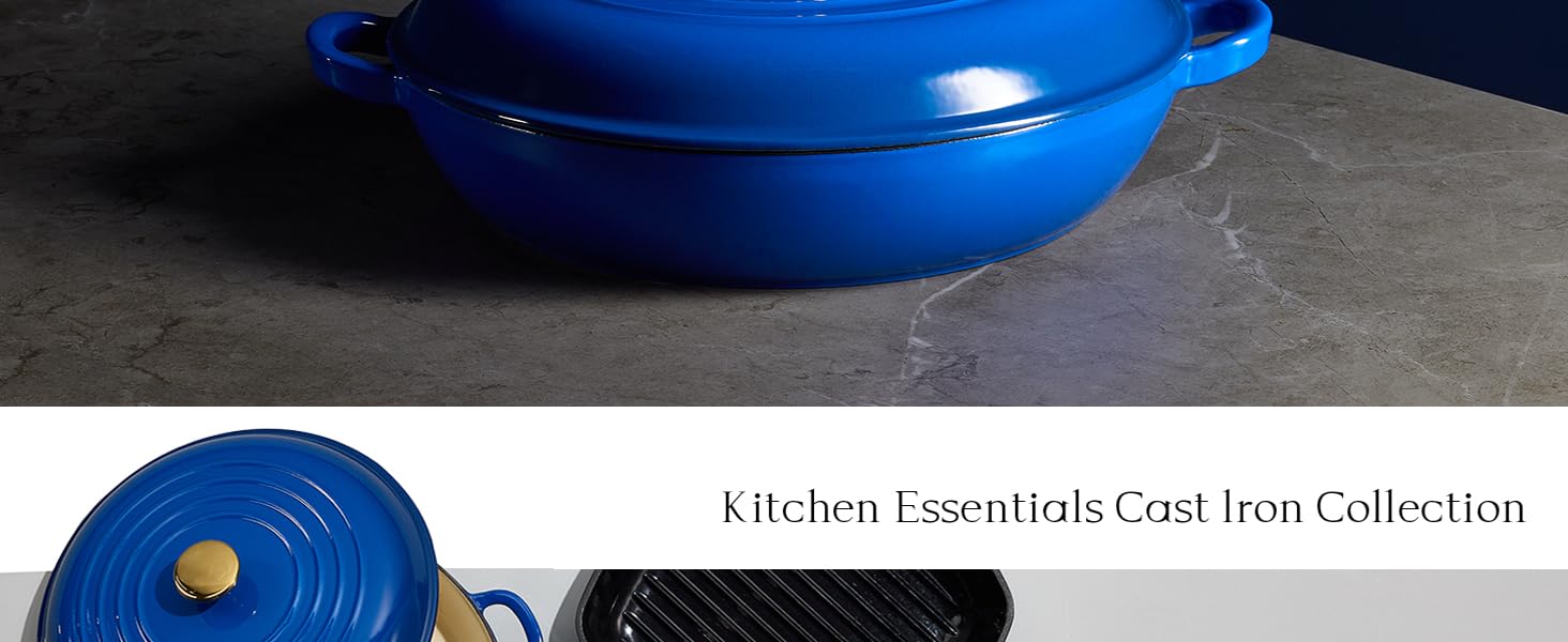 enameledcastironbraiserpanshallowdutchovenskilletfryingpancasserolewithlidcastirondutchoven