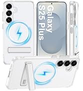 AILKIN for Samsung Galaxy S25 Plus Case with Stand MagSafe Crystal Clear Magnetic Protective Andr...