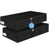 boailydi Under Bed Storage Bags with Zipper, 7 Inch Tall Underbed Storage Containers with Rigid S...