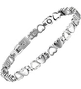 BioMag Magnetic Bracelet for Women, Titanium Steel Wristband Brazaletes for Pain Relief Solid Pur...