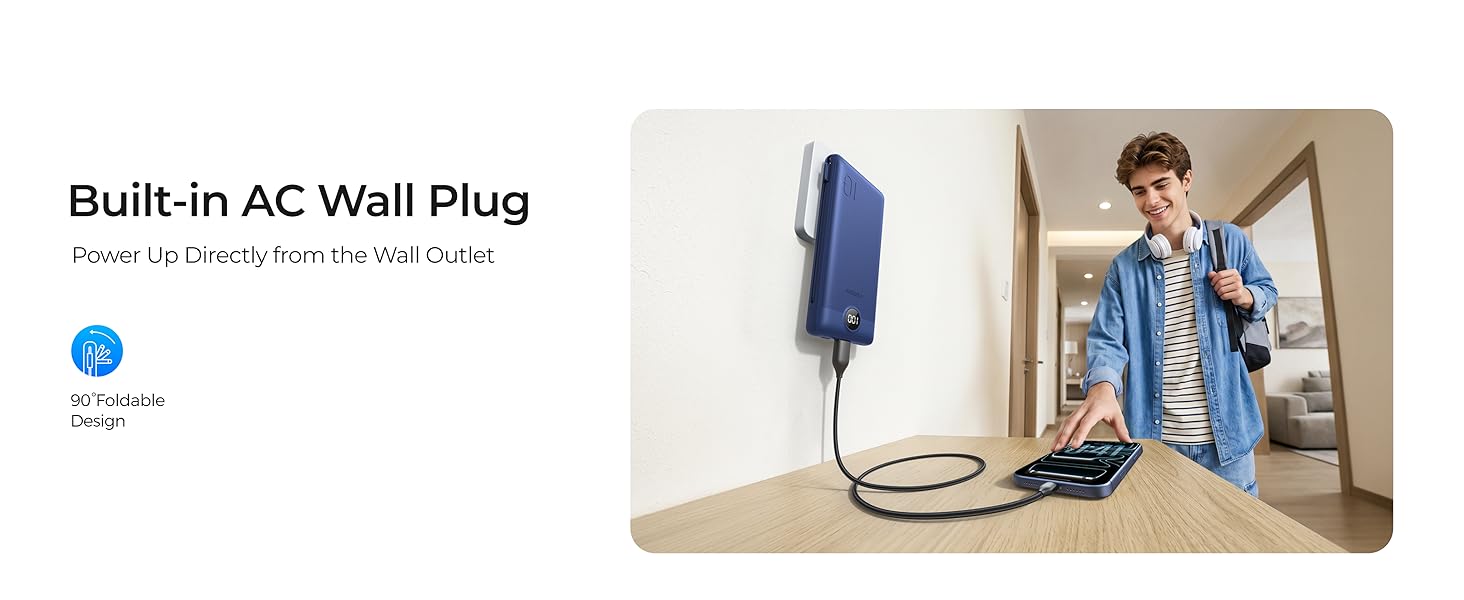 portable charger with built in cable