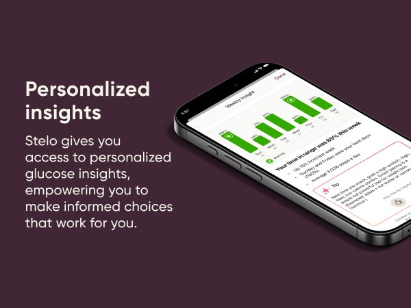 Stelo gives personalized glucose insights, empowering you to make informed choices that work for you