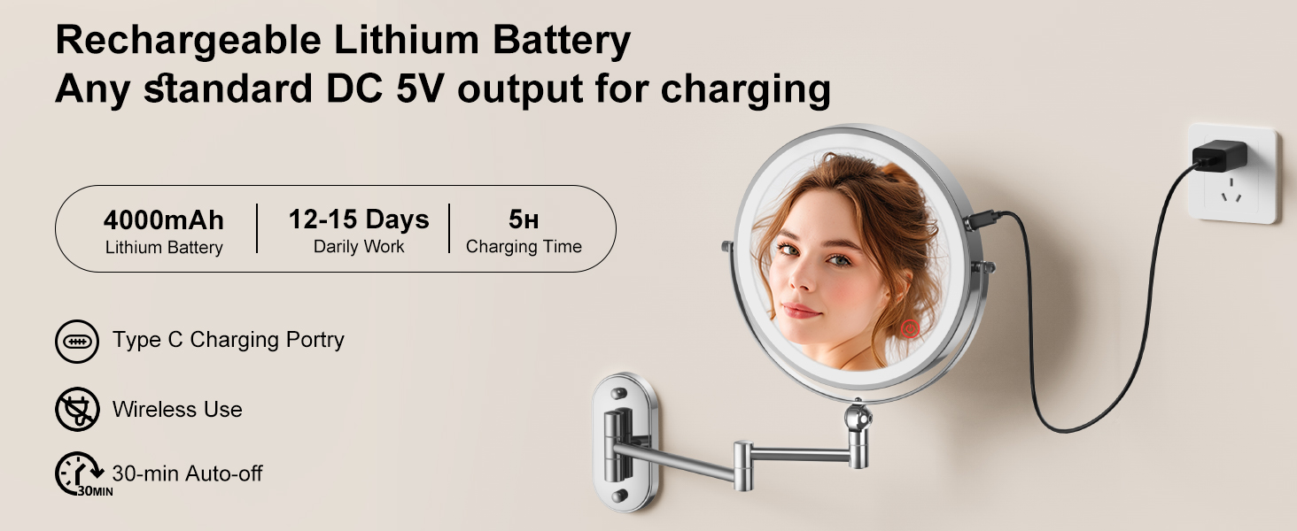 Wall Mounted Lighted Makeup Mirror