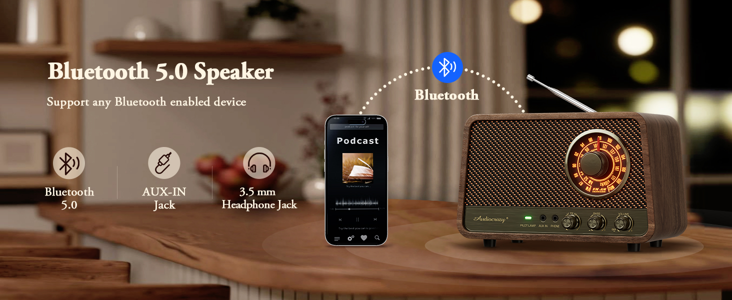 vintage radio bluetooth speaker