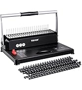 TIANSE Binding Machines, 21-Holes, 450 Sheets, Comb Bind Machine Book Maker with 100 PCS 3/8'' Co...