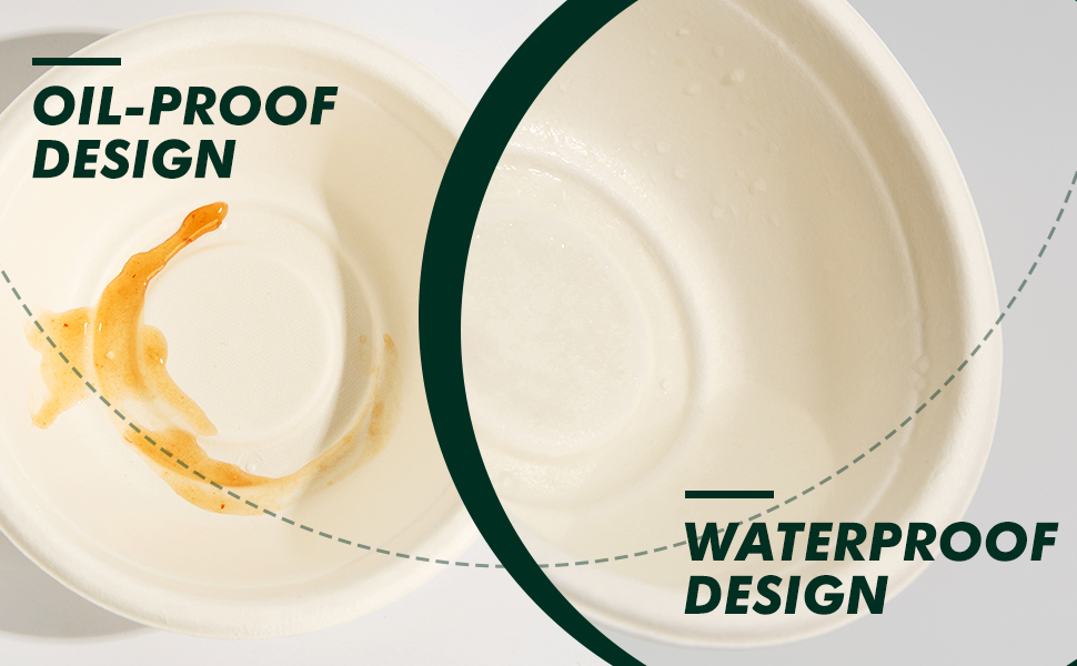 Oil-proof design and Waterproof design.