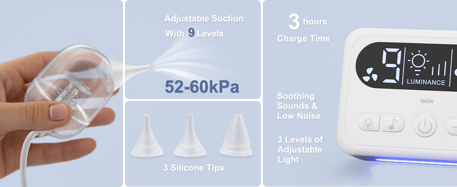 9 levels adjustable electric nasal aspirator