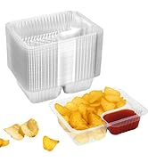 zandfelo 12oz 6.5''x5'' Plastic Nacho Trays, Small Disposable Tray for Nachos &amp; Cheese Dip, Clear...