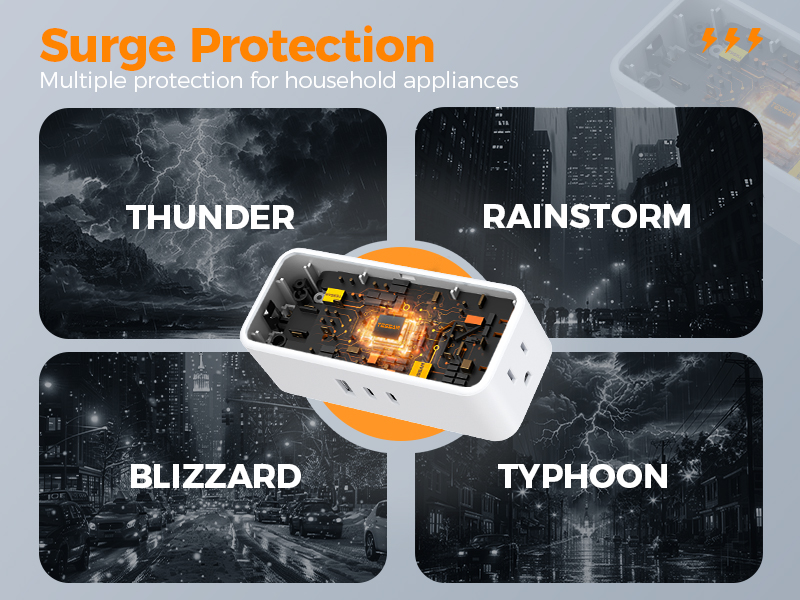 Power strip with surge protection